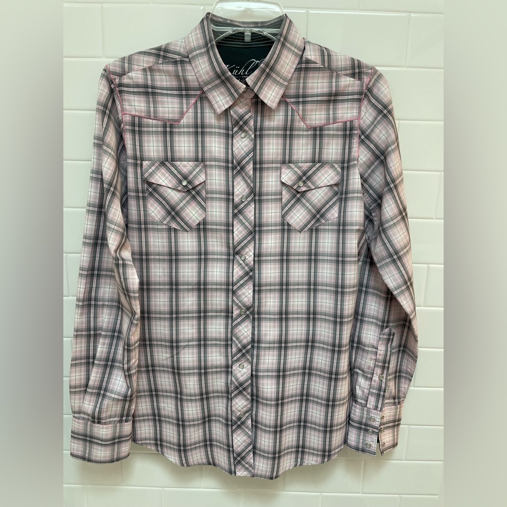 Kuhl Women’s Western Long Sleeve polyester shirt with snap closures size medium